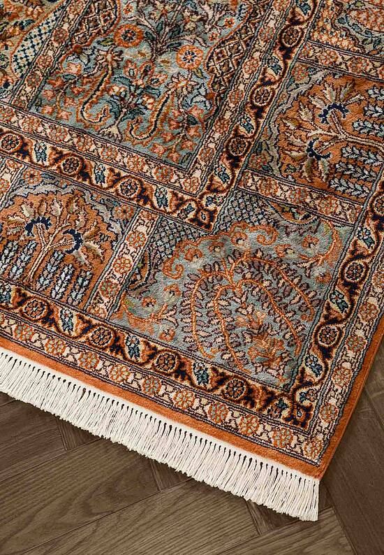 Шелковый ковер ручной работы из Индии 236042-Ghom rust