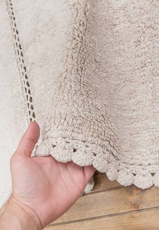 Бежевый коврик для ванной из хлопка Lorinda-Beige