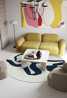 безворсовый ковер в интерьере Shapes LS6083-L408 круг