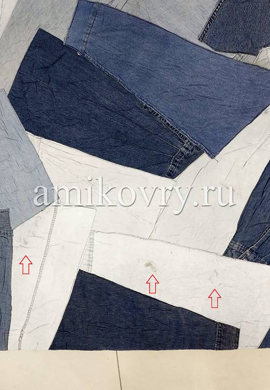 Ковер пэчворк ручной работы из джинсы Jacket-Natural discount1