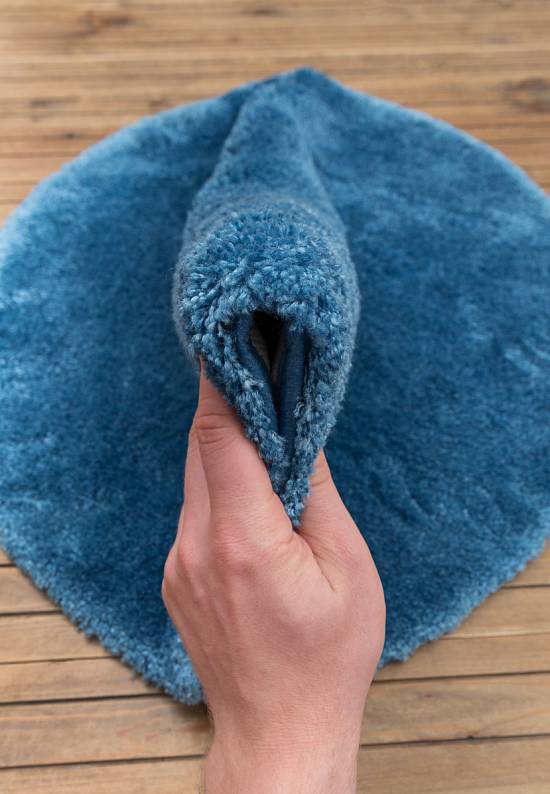 Синий мягкий коврик для ванной 3531 Dark Blue
