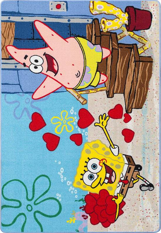 Детский ковер с ворсом Sponge Bob Friendship-01 Turquoise