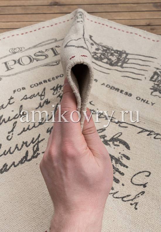 Безворсовый ковер из хлопка JHC-17-12 natural-grey