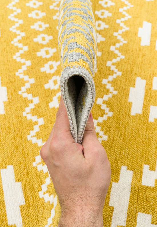 Двусторонний безворсовый ковер NK 09 Grey Yellow