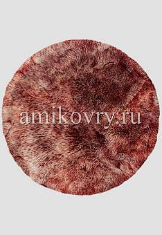 дизайн овчины Новозеландская бордо-снежная круг,  размер 140х140 или 180х180