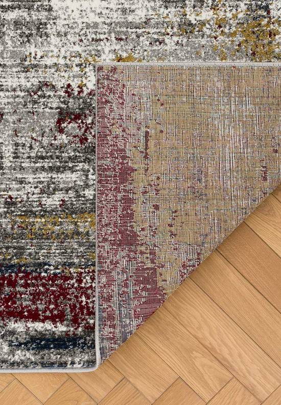 Современный синтетический ковер D838-Gray-Red