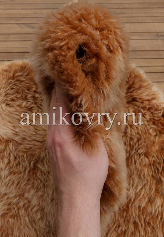 Новозеландская овчина коричнево-снежная