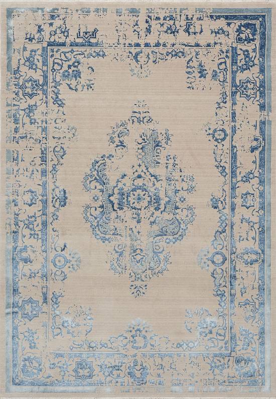 Винтажный турецкий ковер 473-Beige-Navy