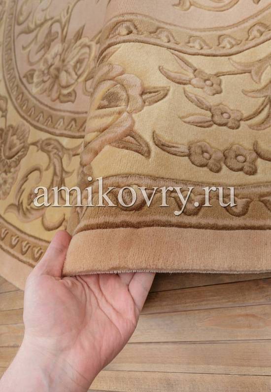 Шерстяной ковер QJ0312MB-1-beige/pink