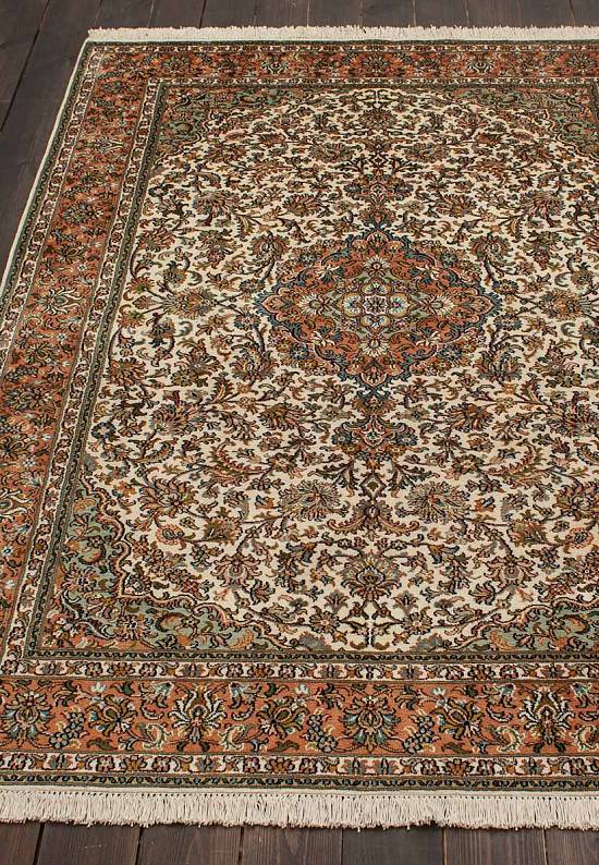 Шелковый ковер ручной работы из Индии 244030-Faraghan beige/rust