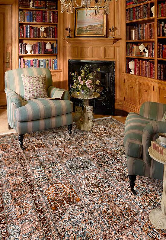 Шелковый ковер ручной работы из Индии 236042-Ghom rust