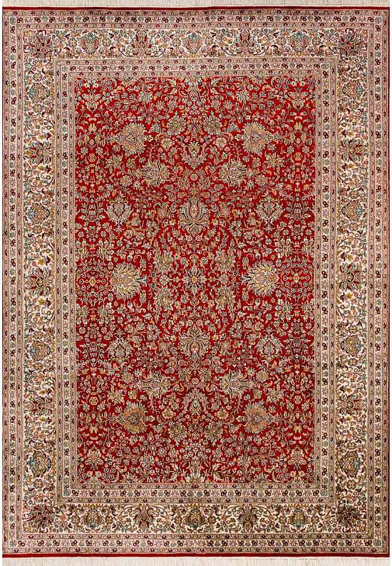 Шелковый ковер ручной работы из Индии 242882-Afshar red/beige