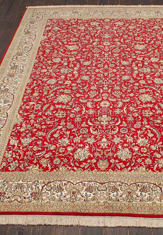 Шелковый ковер ручной работы из Индии 244003-Afshar red/beige
