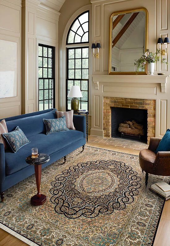 Шелковый ковер ручной работы IIST-GI7KKEKJ2 Kashan Blue