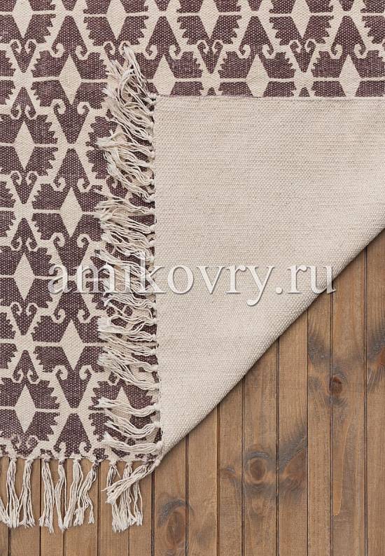 Безворсовый ковер ручной работы из Индии JHC-07 natural-chocolate kilim discount1