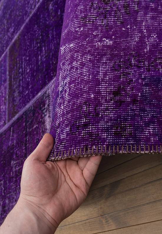 Безворсовый ковер-пэчворк ручной работы 109-Purple Passion