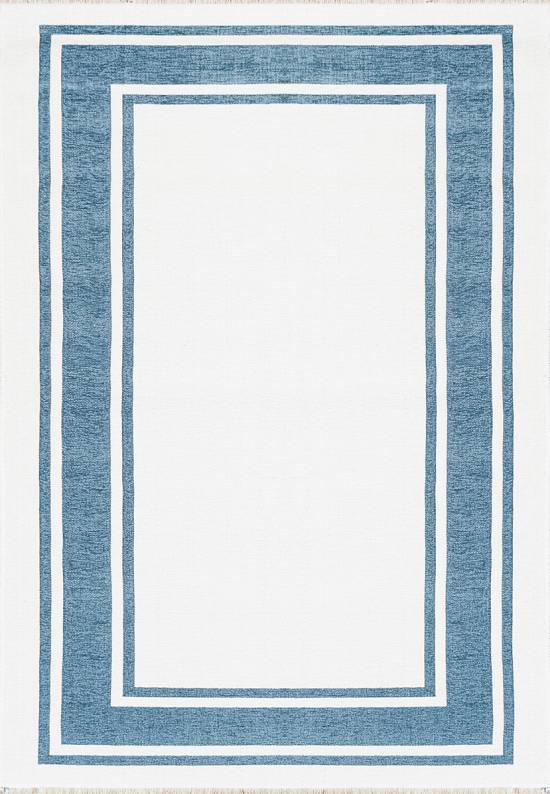 Двусторонний безворсовый ковер NK 06 Blue White