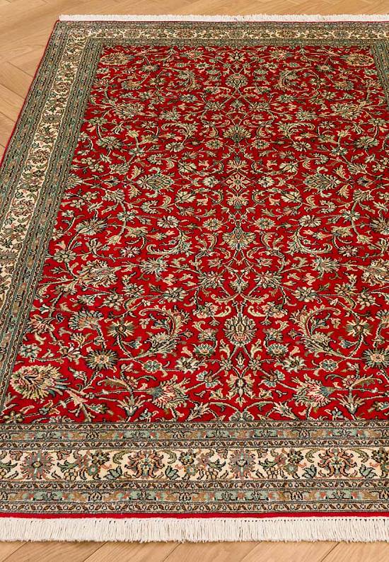 Шелковый ковер ручной работы из Индии 243808-Afshar red/green