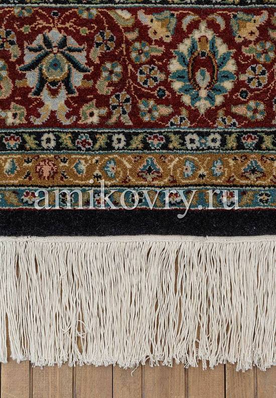 Индийский шерстяной ковер B-15371 black/red KP-32