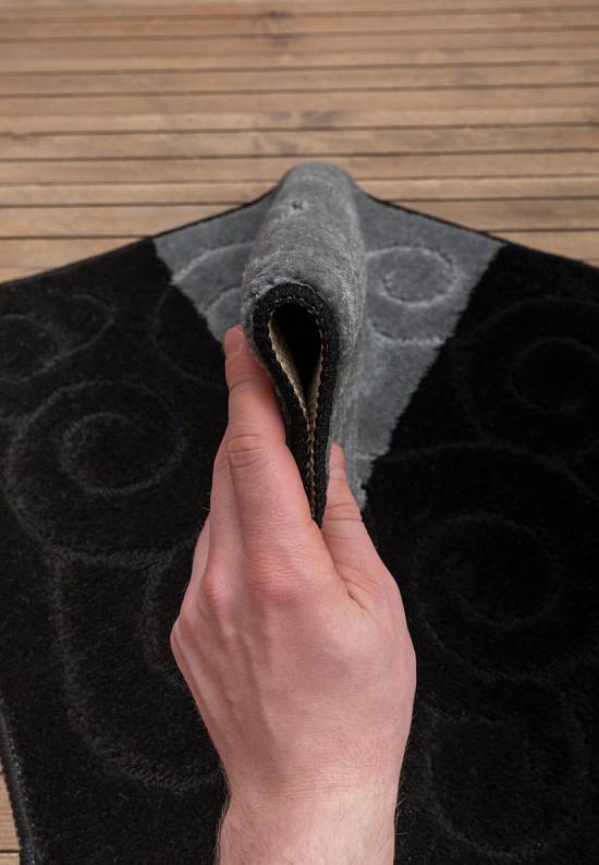 Комплект ковриков для ванной и туалета Sile 2513 Black PS