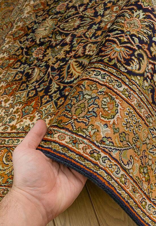 Шелковый ковер ручной работы IIST-GI97K2527 Kashan Blue