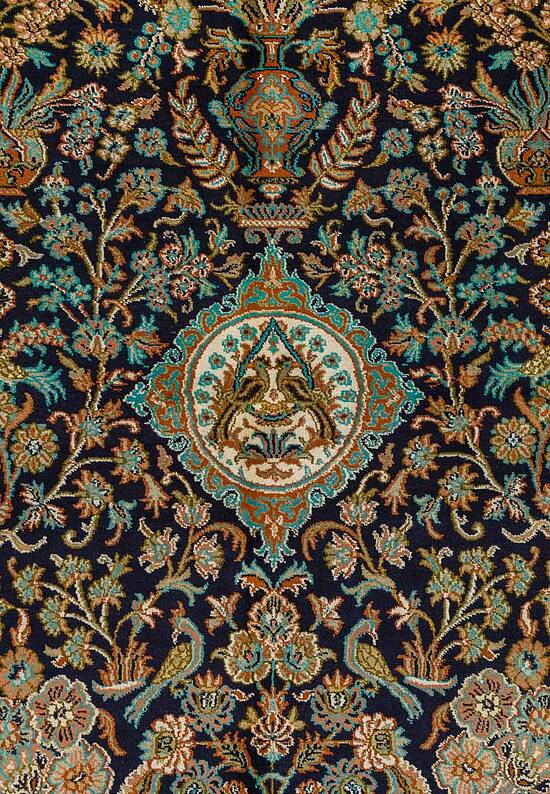 Шелковый ковер ручной работы IIST-GIKZN7Z7C Kashan Blue