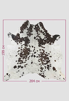 размер натуральной шкуры коровы Соль/перец чёрно-белая 438