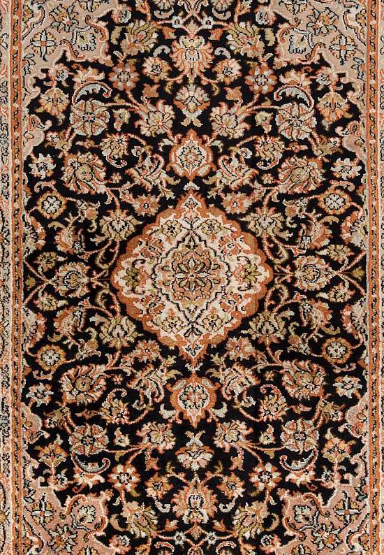 Шелковый ковер ручной работы из Индии 244235-Kerman blue/beige