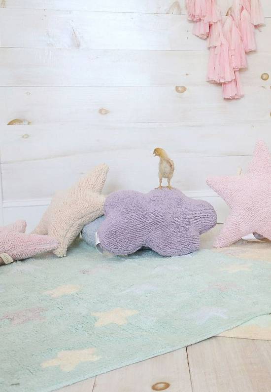 Детский стираемый ковер Stars Tricolor Mint