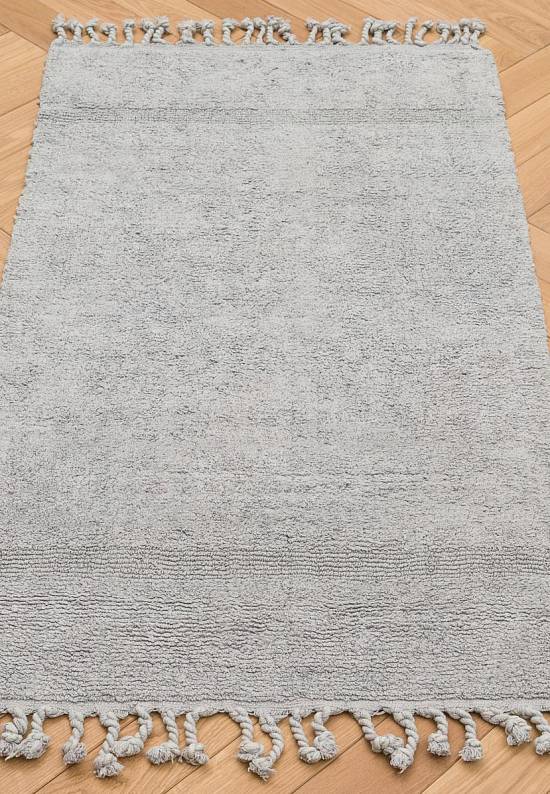 Серый коврик для ванной из хлопка Paloma-Light Gray