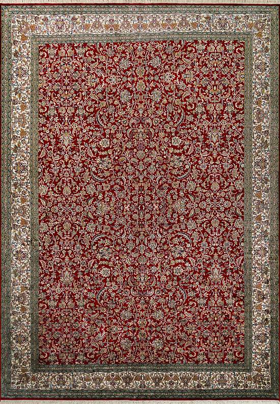 Шелковый ковер ручной работы из Индии Afshar Red Beige