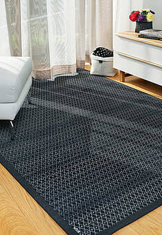 безворсовый ковер в интерьере изнаночной стороной Smart Weave Tsirgu-Carbon