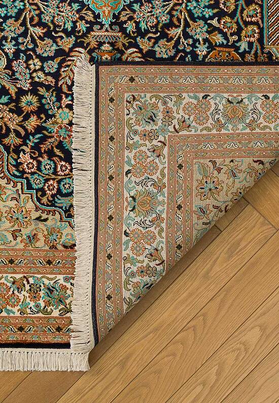 Шелковый ковер ручной работы IIST-GIKZN7Z7C Kashan Blue