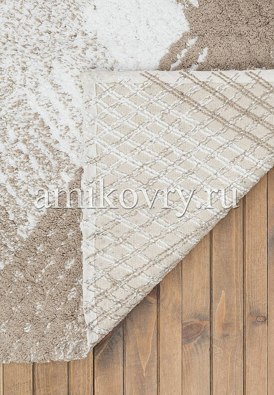 Бежевый коврик для ванной из хлопка Wall-Brown