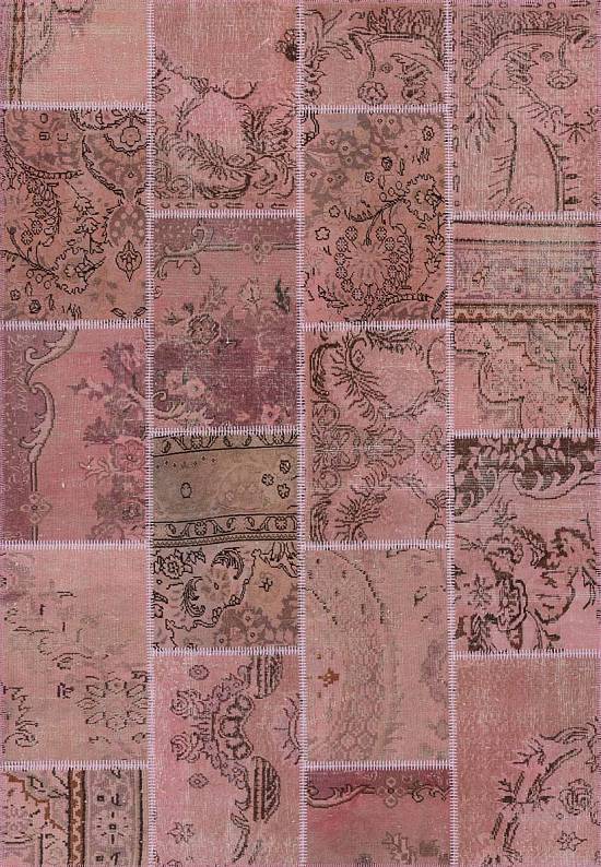 Безворсовый ковер-пэчворк ручной работы 125-Mystic Pink