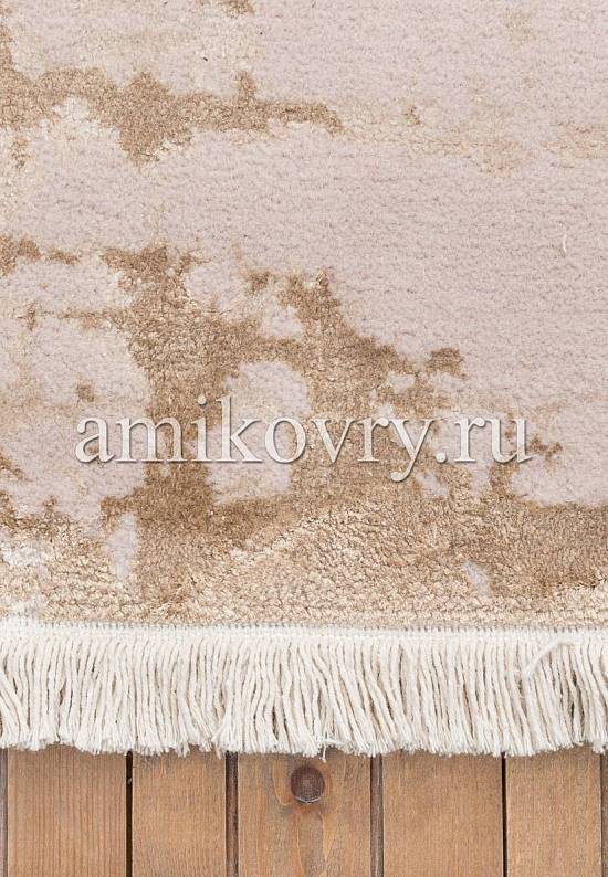 Ковер из шерсти с вискозой и бахромой 613-Beige