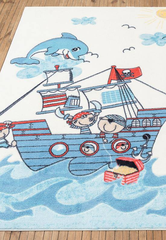 Детский ковер с ворсом Treasure Ship 01 Blue