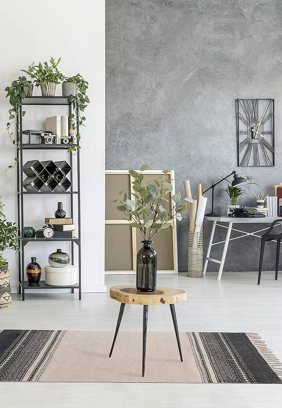 Безворсовый ковер из хлопка JHC-17-01 natural-dark grey