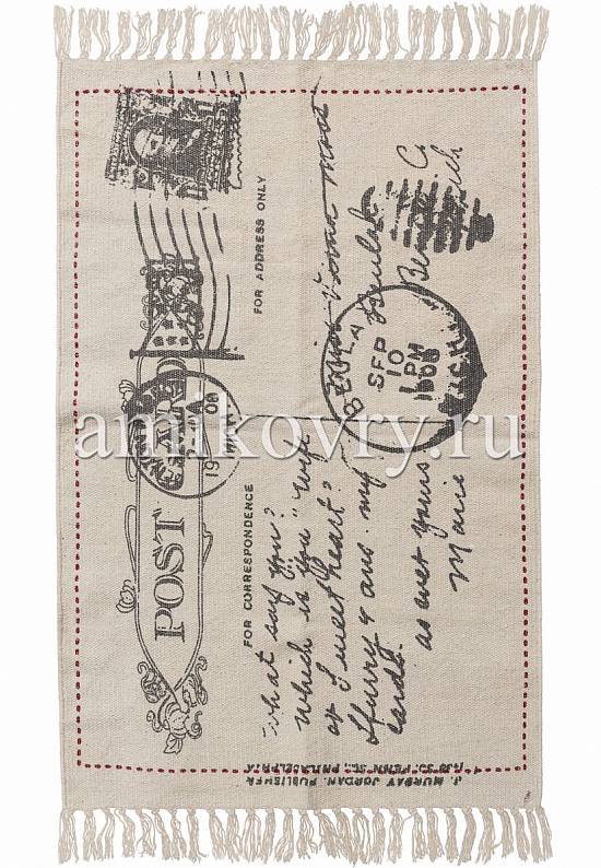 Безворсовый ковер из хлопка JHC-17-12 natural-grey
