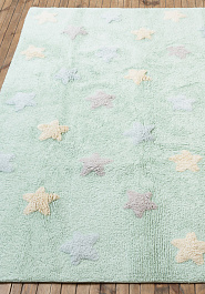 ковер в перспективе Lorena Canals Cotton Stars Tricolor Mint