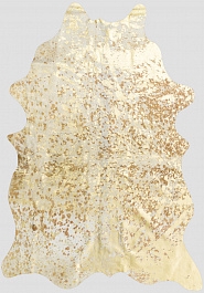 дизайн натуральной шкуры коровы хай-тек Золото на белом 1072