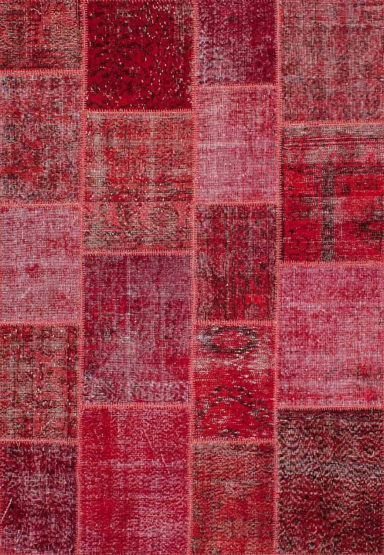 Безворсовый ковер-пэчворк ручной работы 013-Ribbon Red