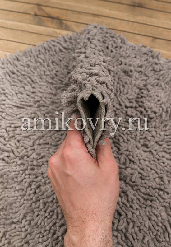 Серый коврик для ванной из хлопка Dion-Grey