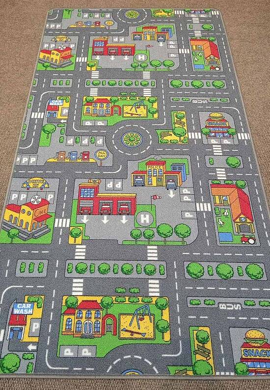 Двухсторонний детский игровой коврик DUO City Grey+Farm discount21