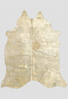Натуральная шкура коровы хай-тек Золото на белом 1148
