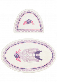 дизайн комплекта ковриков для ванной Confetti Bath Bella Bird Cage 04 Purple
