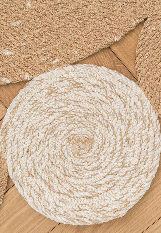 Двусторонняя циновка из джута  PTN 03 Natural White