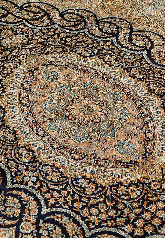 Шелковый ковер ручной работы IIST-GI7KKEKJ2 Kashan Blue