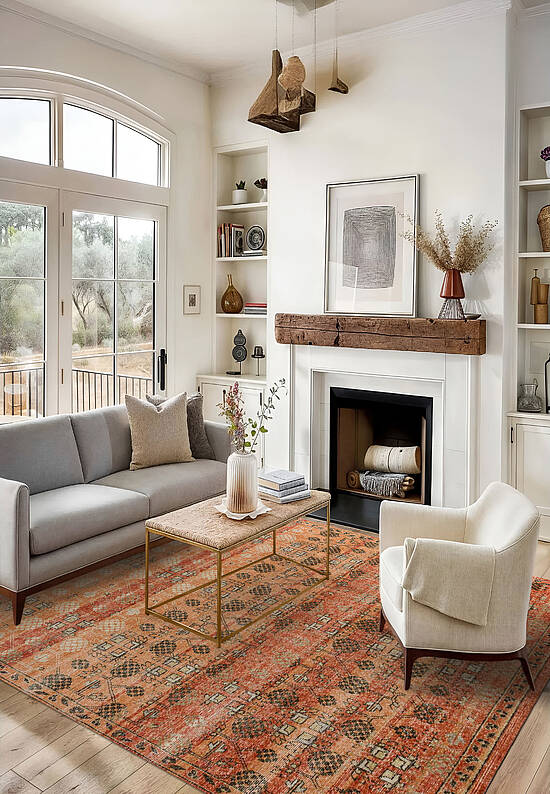 Безворсовый ковер из шерсти 6/5 GS-1016-Carnelian/Poppy