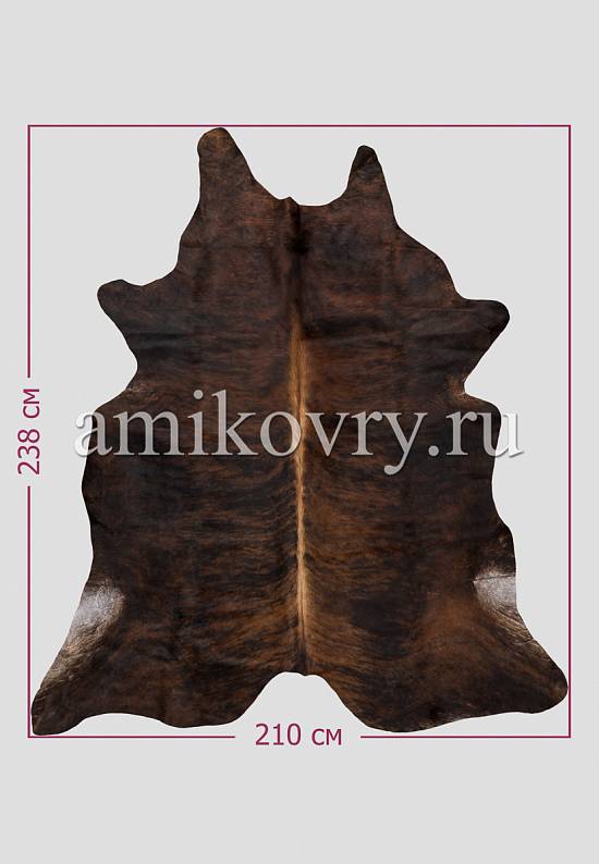 Натуральная шкура коровы Полосы коричнево-чёрные 106